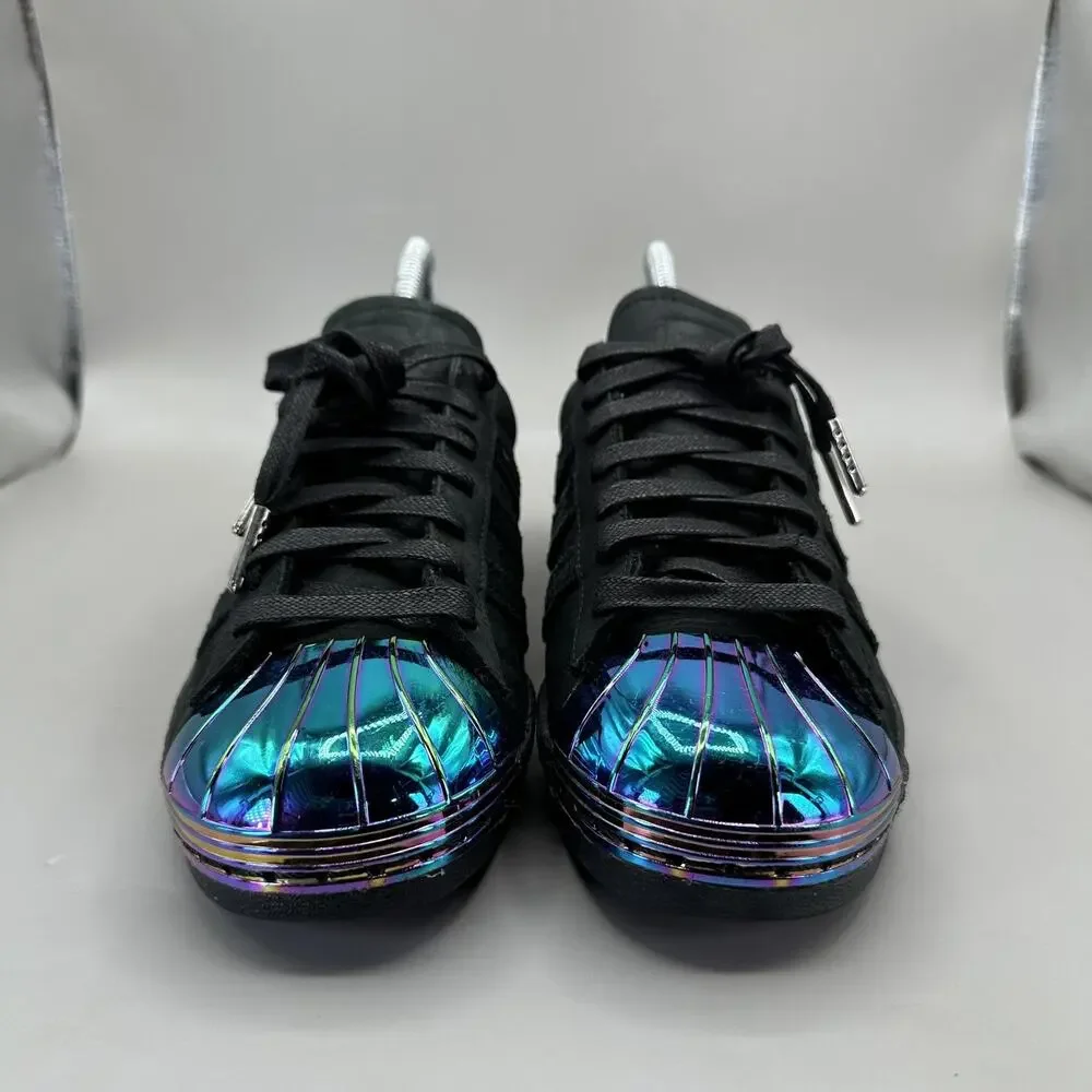 Adidas Superstar 80s Metal Shell Toe Iridescent Shoes Womens 7.5 US Black S76710
